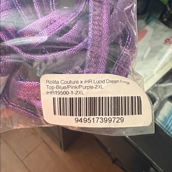 #73 Rolita couture Purple and Blue Star Embellished Bikini Top - Picture 5 of 7